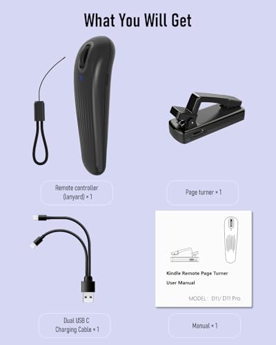 Remote Control Page Turner for Kindle Paperwhite/Kobo/Oasis,ipad,Cameras,Hands-Free Reading with Wrist Strap