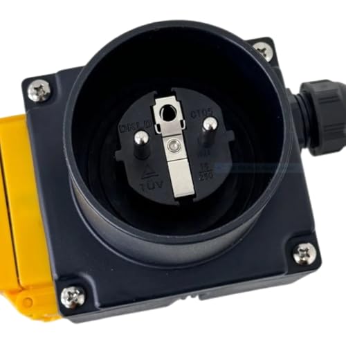 Trade-Shop Switch/Plug Combination/Motor Starter/On/Off Switch with Phase Inverter DZ08-1 230 V for Single-Phase Machines/Includes Emergency Stop Flap