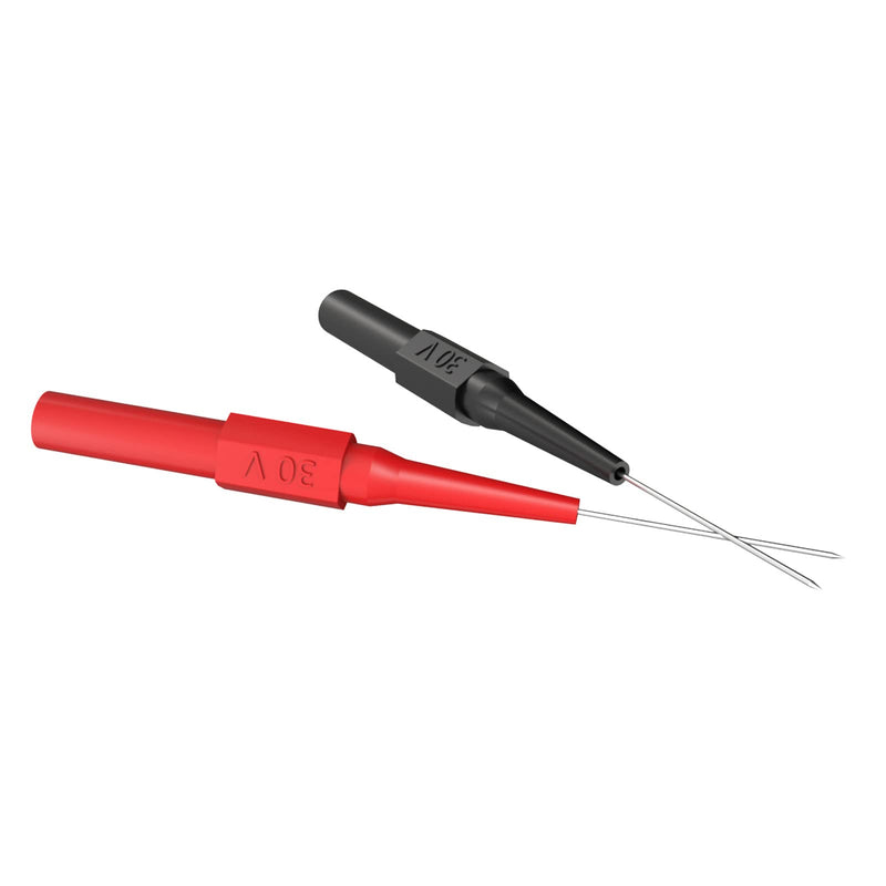 Automotive Industry Back Sample Pins, Red & Black, Pack of 4 | Durchsteck-Messspitzen für Multimeter, 4mm Buchse, 0.7mm Puncture Probe Nadel, 30V/10A, Für kleine IC Pins Elektronikprüfung Red-and-black 4 Stück