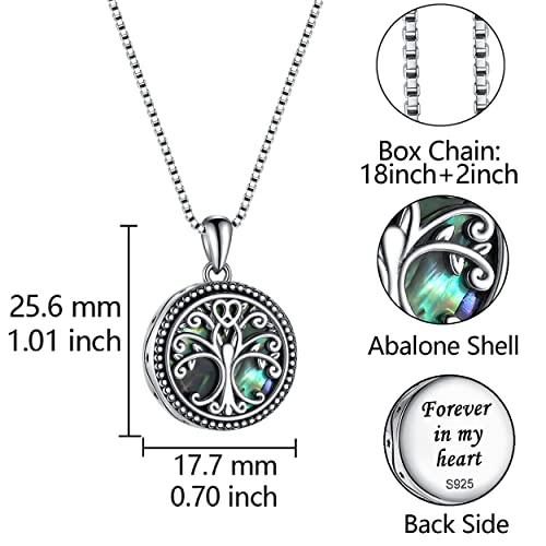 Sterling Silver Cremation Jewelry for Women Urn Neckalce for Ashes Tree of Life