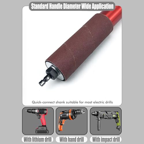 Spindle Sander Adapter 3/8 Inch Aluminum Alloy with Sanding Drum Kit, 10 Sandpaper for Wood Metal Drill Accessories