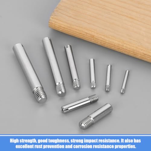 Glarks M6 stainless steel slotted cylindrical pin kit with threaded locating pins in assorted lengths