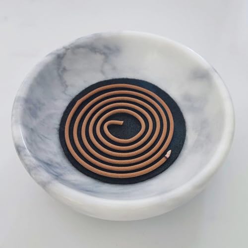 Handmade Natural Marble Incense Holder 9 Hole Ash Catcher Tray for Incense Sticks, Palo Santo & Sage | Spiritual Home Decor Gift for Yoga, Meditation (Pale) Pale