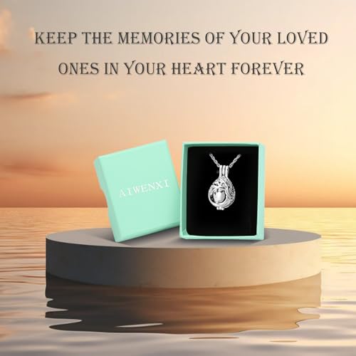 Tree of Life Urn Necklaces for Women Men Teardrop Cremation Jewelry for Ashes Keepsakes with Hollow Mini Ashes Urn Pendant Memorial Necklaces Jewelry Silver