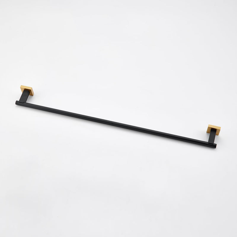 Miyili Bath Towel Bar 30-Inch Stainless Steel Hand Towel Rack for Bathroom Wall Mount Black & Gold, A02BG75A