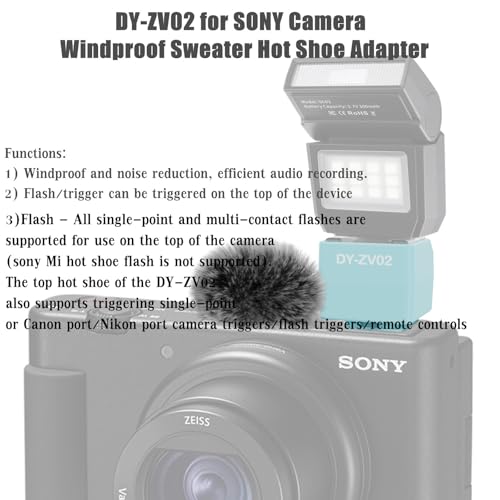 Hot Shoe Adapter Windbreak for Sony ZV-1,ZV-1 II,ZV-1F,ZV-E10,ZV-E1M2/ZV-E1 DY-ZV02 1PCS