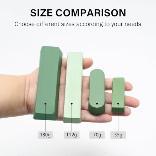 QZATTCAEN 3-piece buffing polishing compound kit in green, white, and red for metal finishing