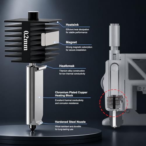 2PCS 0.4mm+0.6mm Hotend Nozzle Kit for Bambu Lab A2L/A1/A1 Mini 0.4/0.6mm