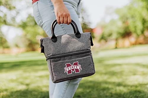 PICNIC TIME NCAA Urban Lunch Bag, Stylish Soft Cooler Bag, Expandable Insulated Lunch Box, Portable Cooler Lunchbox with Dual Compartment Design and Leatherette Handles Mississippi State Bulldogs