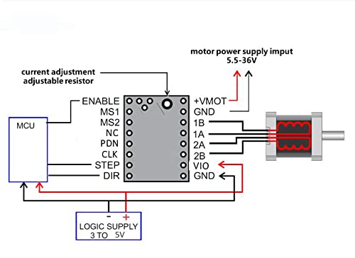 5Pcs TMC2208 3D Printer Stepper Motor Driver, DORHEA TMC2208 V1.2 Stepper Driver Module with Heat Sink Screwdriver for 3D Printer Controller Mother Boards Reprap Ramps1.4 MKS Prusa i3 Ender-3 Pro 5PCS