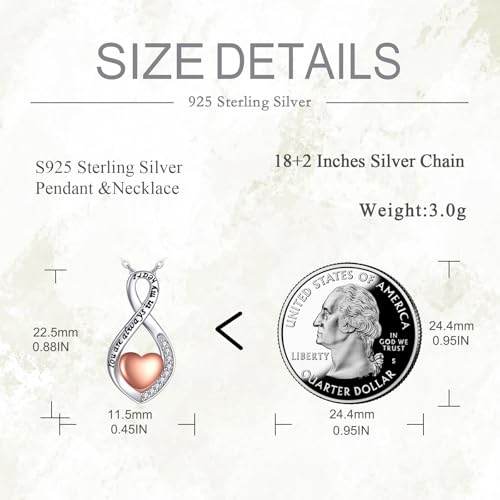 POPLYKE Infinity Heart Urn Necklace for Ashes 925 Sterling Silver Ashes Necklace Cremation Jewellery