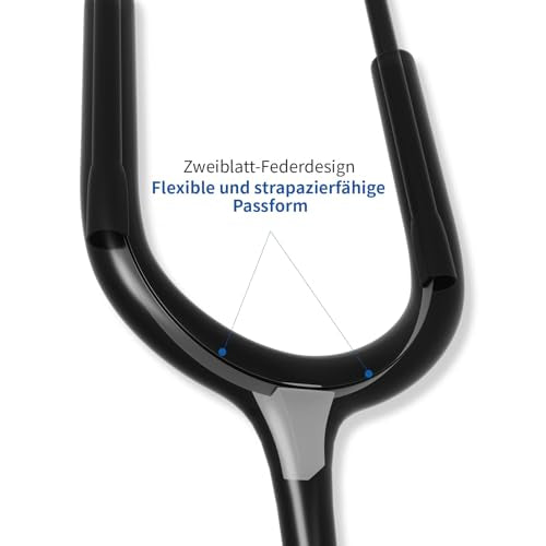Scian Lightweight Stethoscope - Improved Sound Featherlight Satin Flex Tube for Clinics - Essential Equipment for Caregivers, Black