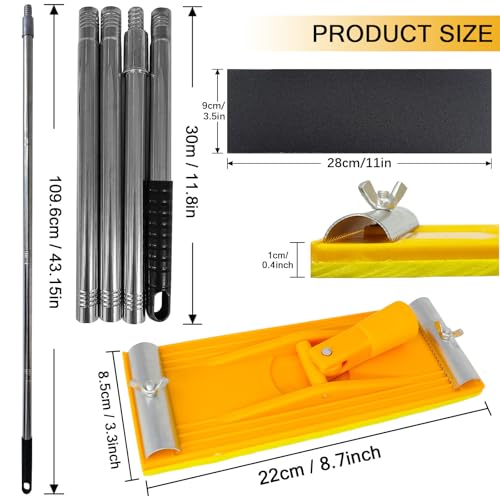 Hubaow drywall pole sander set with hand sanding pole, extension handle, and sanding blocks