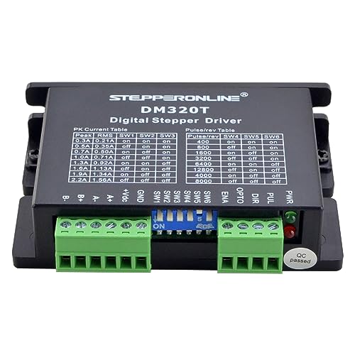 STEPPERONLINE Digital Stepper Motor Driver 0.3-2.2A 10-30VDC for Nema 8,11,14,16,17 Stepper CNC 3D Printer DM320T