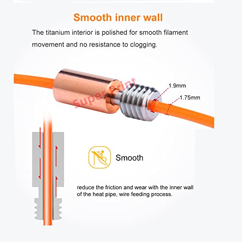 2Pcs Ender 3 S1 Titanium Alloy Bi-metal Heatbreak,Compatible With Ender 3 V3 SE,Ender 3 S1,Ender3 S1 Pro, S1 Plus,CR10 Smart Pro,Sermoon V1 3D Printer Hotend.(2PCS)