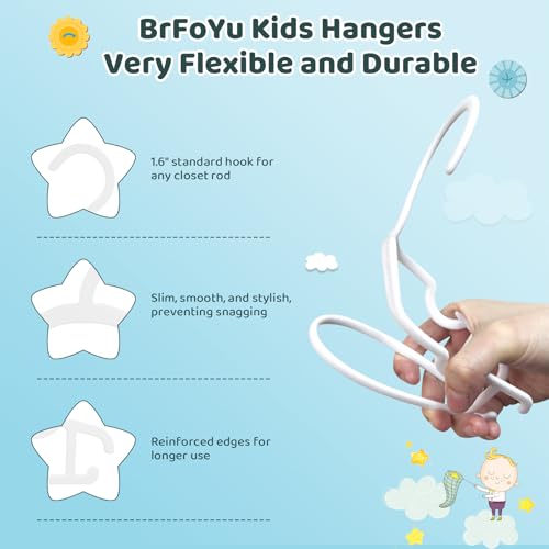 Baby Hangers Kids Plastic Hangers for Closet Non-Slip Toddler Hanger for Infant Child Clothing, Small Children Hanger Ideal for Boys and Girls Closet Pants Coats Skirts - 60 Pack, White