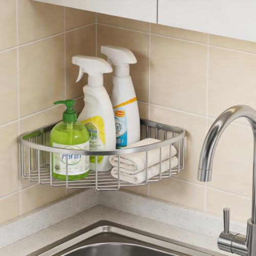 Corner Shower Caddy Basket - 304 Stainless Steel Corner Storage Rack,Organizer Wall Mounted Basket,Washbasin shelf Suitable For Bathroom & Kitchen-Triangle Basket Triangle Basket