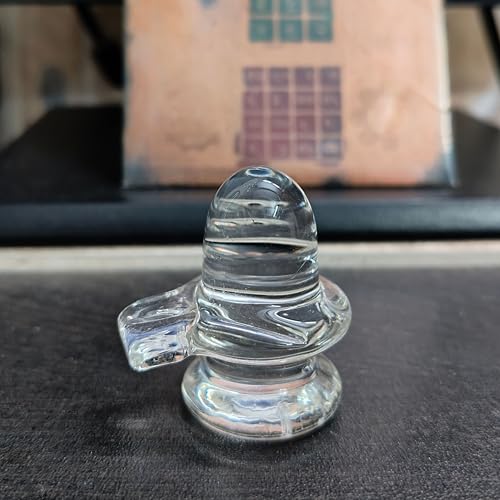 Blessed and Energized Quartz Crystal Sphatik Shivling 1.5" inch – Shiva Lingam for Puja, Meditation & Vastu | Spiritual Sphatik Shiva Linga Idol for Home Temple, Peace, Prosperity & Positive Energy