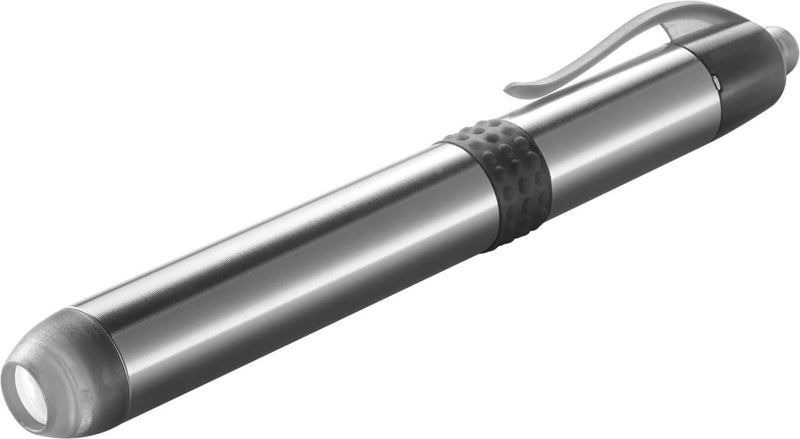 Varta LED Diagnostic Light with 1 x AAA Battery, Pen Light, Pupil Light, Extremely Slim and Lightweight Pen Torch, for Use in Hospital, Old People's Home, Doctor's Practice, Silver 5 mm LED pen light + 1 x AAA high energy (pack of 2)