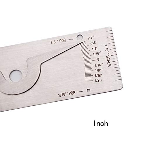 Necygoo Style C weld gauge set for porosity, undercuts, convexity and concavity inspection, stainless steel inch measurements
