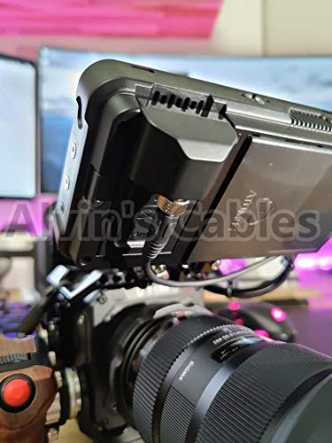 Alvin's Cables Z CAM E2 Flagship Rotatable Right Angle 2 Pin to Straight Lock DC Power Cable for Atomos Ninja V OSEE G7 Monitor Adjustable 90 Degrees 2 Pin Cord for Z CAM E2-S6 E2-F6 E2-F8 Adjustable 2 pin to straight lock DC