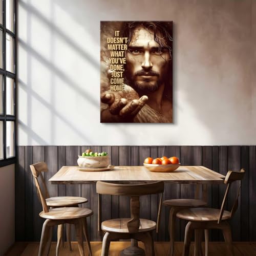 Jesus Christ Wall Art Modern inspiring spiritual Religious Canvas Jesus Painting Picture Wall Decor Motivational Bible Poster Print for Bedroom Church Living Room Home Decoration(16X24 in Canvas) Jesus03 16"L x 24"W