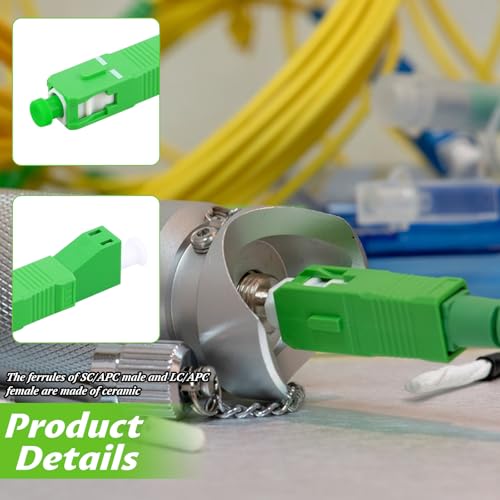 Simsky Pack of 2 Fibre Optic Adapters SC/APC to LC/APC (Male/Male), Hybrid Converter for CATV, Fibre Optic Modem & Distribution Frame - Stable & Efficient