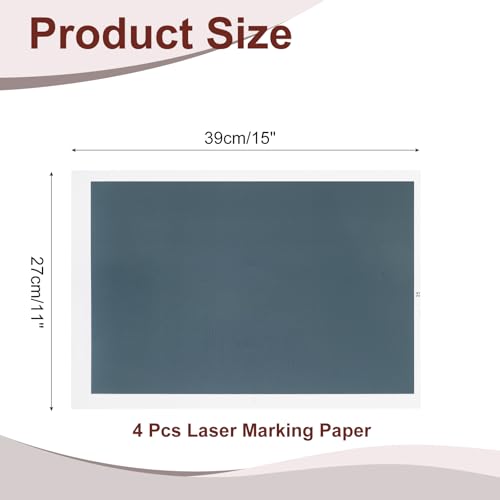 sourcing map 4 Pcs Laser Engraving Paper, 39 x 27cm Laser Marking Paper, Silver Laser Paper Blank for Metal, Ceramics, Glass, Fiber Laser Marking