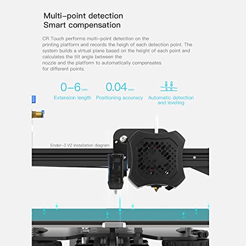 Creality CR Touch Auto Leveling Kit, 3D Printer Platform Auto Leveling Sensor Kit for Ender 3/Ender 3 Pro/Ender 3 V2/Ender 3 Max/Ender 5/and CR 10 Series with 32 Bit V4.2.2/V4.2.7 Mainboard