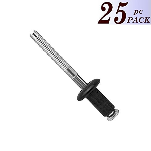 BoltmanShop 1/4-inch diameter peel-type aluminum and steel blind rivets with 3/32 to 1/8-inch grip range, 25-pack