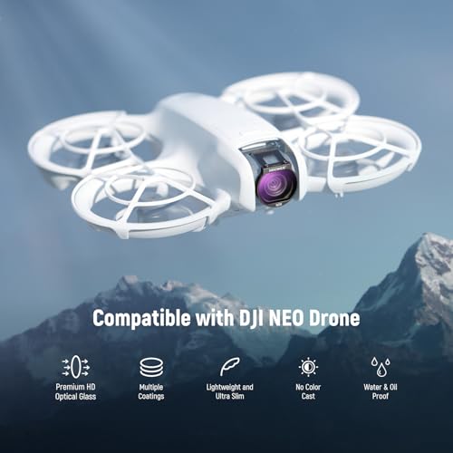 Neewer ND Filter Set Compatible with DJI NEO, 6 Pack ND8/ND16/ND32/ND64/CPL/UV Neutral Density Circular Polarizer Drone Accessories Slim Multicoated HD Optical Glass, FL-N31 Neo Metal 6 Pack ND+CPL+UV