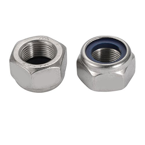 uxcell M20 x 1.5mm metric fine thread 304 stainless steel hex lock nuts, 4-piece set
