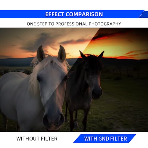7artisans GND 0.9 Rotatable Soft Gradual Filter (3 Stops) 46mm/49mm/52mm/55mm/58mm/62mm/67mm/72mm/77mm/82mm GND 0.9 Neutral Gray Graduated Filter Lens(62mm) 62mm