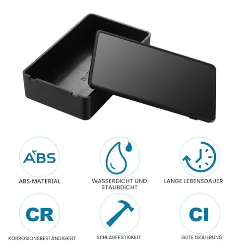 Pack of 6 Junction Box, Plastic Covers, Electronic Casing, Electronic Project Box, Electrical Accessories Housing for DIY Power Junction Box (Black, 100 x 60 x 25 mm) 100x60x25mm black