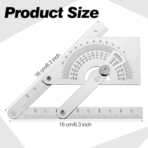 Copkim 2-pack metal protractors with 0-180 degree angle finder markings for woodworking