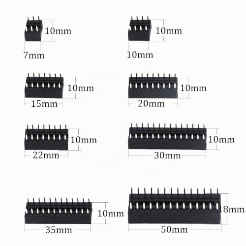 glarks 122pcs 2.54mm Pitch DIP IC Sockets Soldering Version Adapter Assortment Kit (6/8/14/16/18/24/28/40 Pins)