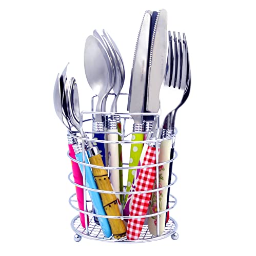 Gypsy Color Eclectic Mosaic Mix & Match Stainless Steel Flatware Collection, Set of 16 Eclectic Collection Service for 4 (16 pcs)