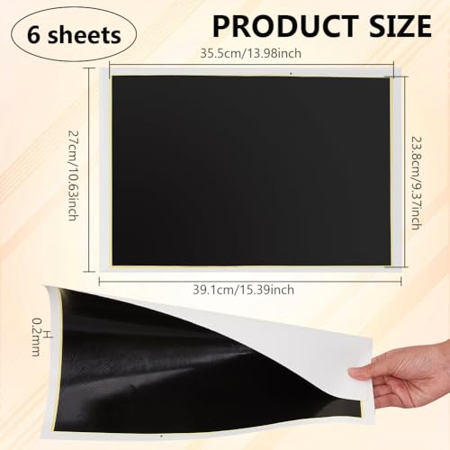BENECREAT 6Pcs Black Laser Engraving Marking Color Paper, 39x27cm/15.3x10.6 Inch Laser Engraving Paper for Ceramics Glass Metal Cutting