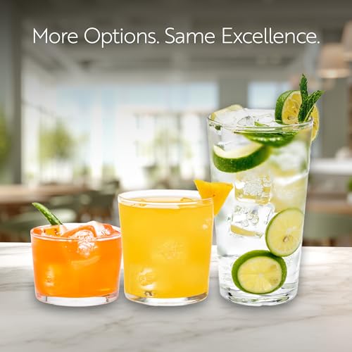 Restaurantware Beverage Glasses 12 Count 10 oz Sleek Glassware for Cocktails Durable Clear Glass Tumbler Dishwasher-Safe Tempered Round Rim Glasses for Cold Beverages
