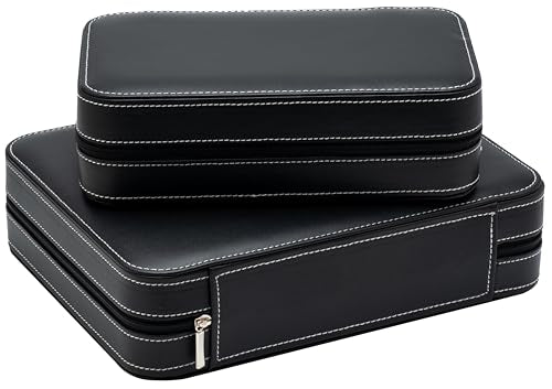 30 PCS Gemstone Display Collection Storage Box with Clear Lid for Gems Diamond and PU Leather Black Bag Holder Container (Black-30pcs) Black-30pcs