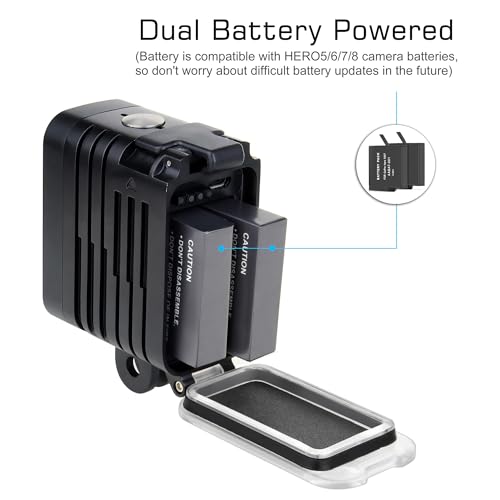 GEPULY Underwater Light Dive Light for GoPro DJI Insta360 Action Cameras