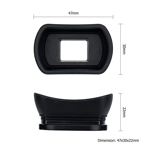 Long Soft EF Eyecup Eyepiece Viewfinder & 2-Pack EF/EF-S Mount Body Cap Rear Lens Cover for Canon EOS Rebel T7 T6 T5 T8i T7i T6s T6i T5i SL3 SL2 90D 80D 77D 70D 60D 5D Mark II 6D Mark II & More Camera