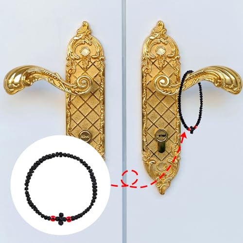Pndeyo 1pc Orthodox Prayer Rope, 6.69in, with Red Bead, Black Black&Red 6.69in/17cm