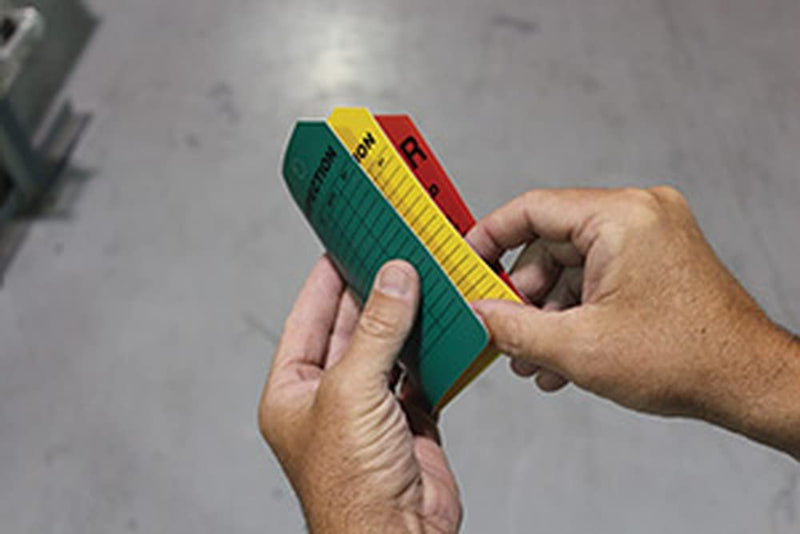 Accuform TSS200PTM RP-Plastic Scaffold Status Tag, Legend "Danger/Caution/Attention", 5.75" Length x 3.25" Width x 0.015" Thickness, Black on Green/Yellow/Red (Pack of 5)