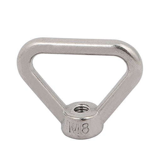 uxcell M8 stainless steel lifting eye nut with female thread, triangle shape, 5-pack
