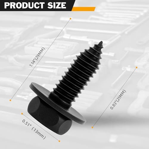 CHENACC 5/16-18 x 7/8 inch indented hex head SEMS body bolt hex bolts, 50-piece set