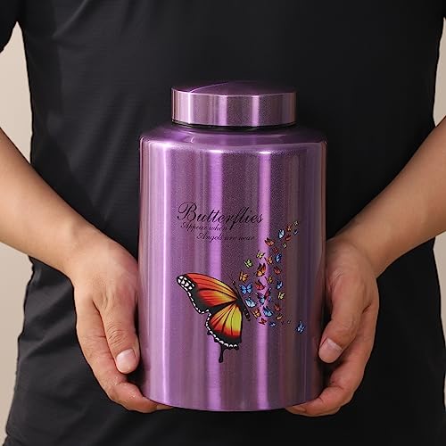 Urns for Human Ashes Adult Female Up to 220 lbs,Purple Butterfly Urn for Mom Ashes with Velvet Bag,Decorative Urns for Ashes Adult Women,Cremation urn Female (Butterfly, Purple) Butterfly Purple