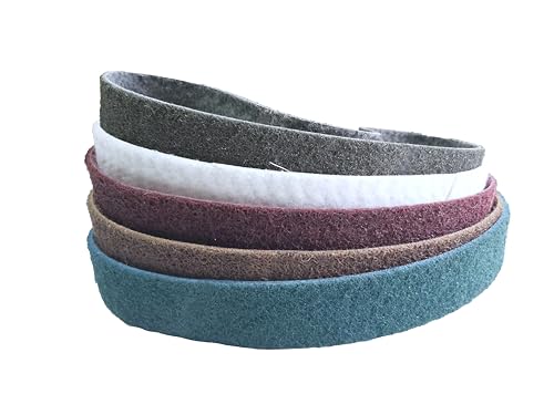 Non-Woven SC-BS Sanding Fleece Tape Mix 5 Grade: Coarse, Medium, Veryfine, Superfine, TypeT White, 40 mm x 760 mm) for Pipe Belt Sanders 40mm x 760mm A-crs, A-med, A-vfn, A-sfn En T-type
