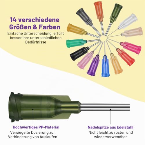 GOTRUST Blunt Tip Dosing Needle, 84 Pieces Dispensing Needle Sets, Syringe Needles Blunt Syringe Needle, Syringe Needles for Refilling Inks, Glue and Syringe