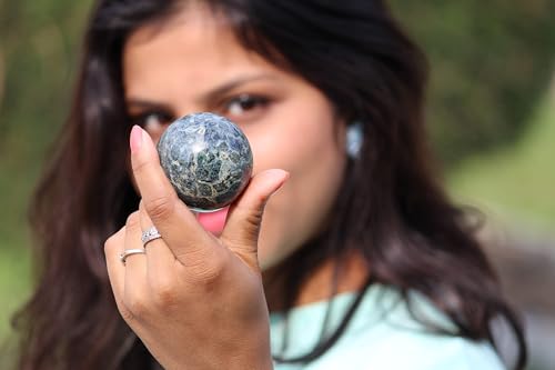 Jet Kambaba Jasper Crystal Sphere Ball 50-55 mm – Natural Healing Stone for Meditation, Reiki, Chakra Balancing, Energy Cleansing & Home Décor